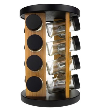 Контейнеры для специй ВРАЩАЮЩАЯСЯ ПРИПРАВА бамбук + НАКЛЕЙКИ