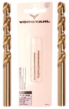 WIERTŁO KOBALTOWE DO METALU 2 MM 2 SZT HSS-Co 6%