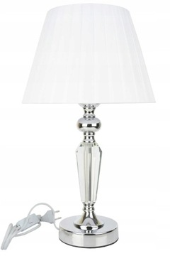 LAMPKA SREBRNA KRYSZTAŁ GLAMOUR LAMPA NOCNA 44cm