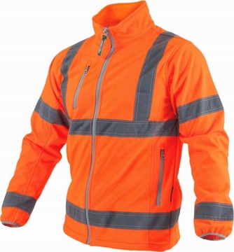 KURTKA SOFTSHELL ODBLASKOWA POMARAŃCZOWA 'NEON' 'X