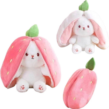 KRÓLIK Z USZAMI- TRUSKAWKA Maskotka Pluszowa 25 cm