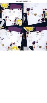 СВАДЕБНЫЕ ПРИГЛАШЕНИЯ, Сложенный гламур - 2 ШТ.