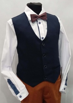 elegancka wizytowa KAMIZELKA chłopięca * 140 cm