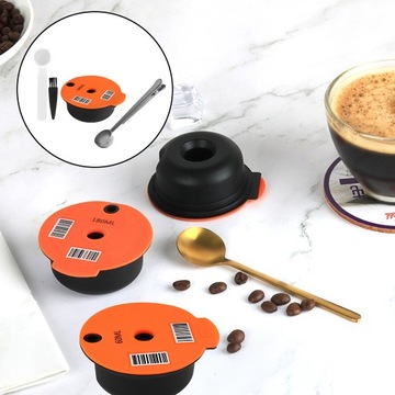 Многоразовая капсула для кофе, в комплекте с кисточкой.