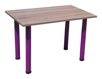 Stół stolik dla dzieci 80 x 50 dąb sonoma tabac Fioletowy do przedszkola