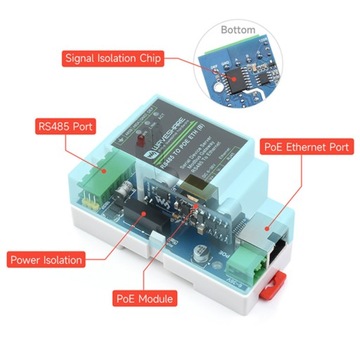 Преобразователь RS485 в Ethernet PoE RS485/RJ45