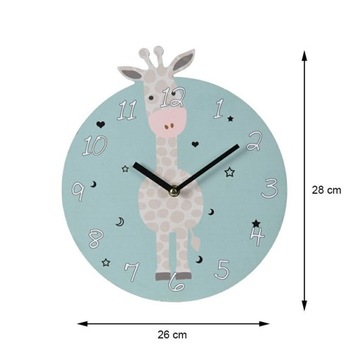 Круглые настенные часы Жираф для детской комнаты.