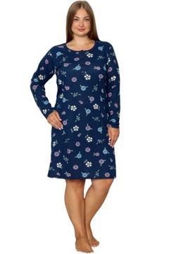 НОЧНАЯ РУБАШКА БОЛЬШОГО РАЗМЕРА С ДЛИННЫМ РУКАВОМ/4 ПУГОВИЦАМИ