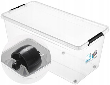 POJEMNIK PLASTIKOWY Z POKRYWKĄ KÓŁKAMI DO DOMU MOXOM SIMPLESTORE 75 L