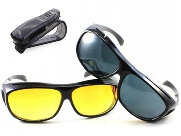 3W1 OKULARY HD DLA KIEROWCÓW DO JAZDY NOCĄ UCHWYT
