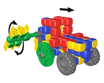 Klix Cubes Gears 310 el. - Klocki Konstrukcyjne - duży zestaw z kołami