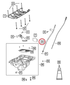 CHRYSLER PACIFICA RURKA PROWADNICA MIARKI OLEJU BAGNET 68166703AC NOWA!!!
