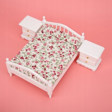 1:12 Mini meble podwójne łóżko długie lustro