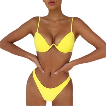 STRÓJ KĄPIELOWY DWUCZĘŚCIOWY KOSTIUM BIKINI BRAZYLIJSKIE PUSH UP KOLORY L