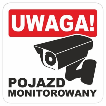 Naklejka POJAZD MONITOROWANY 10cm samochód auto MONITORING