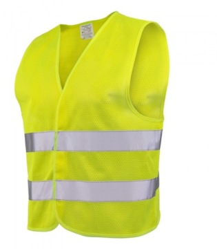 KAMIZELKA ODBLASKOWA OSTRZEGAWCZA PRZEWIEWNA ŻÓŁTA MESH r. L