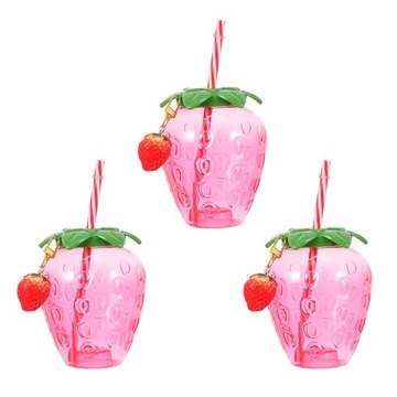 Plastikowe kubki dla dzieci Strawberry Cup, przezroczyste