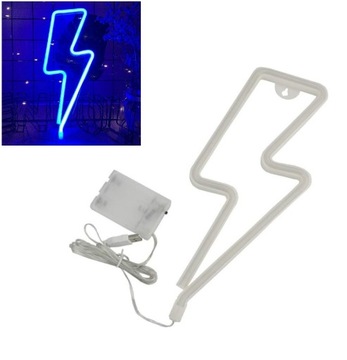 NEON LED WISZĄCY LAMPKA ŚCIENNA TĘCZA USB 3xAA