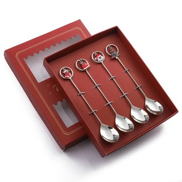 Рождественская портативная дорожная посуда из нержавеющей стали 304, рождественская елка