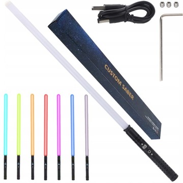 MIECZ ŚWIETLNY LASER ŚWIECĄCY Z DŹWIĘK premium RGB