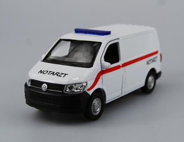 WELLY VW VOLKSWAGEN TRANSPORTER T6 ФУРГОН EMERGENCY NOTARZT 1:34 НОВЫЙ МЕТАЛЛ