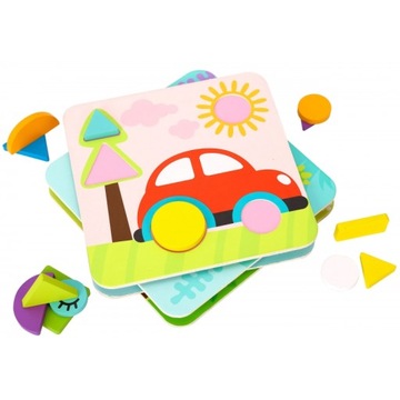 Пазл 4 в 1 TOKY TOY блоки 24 м+