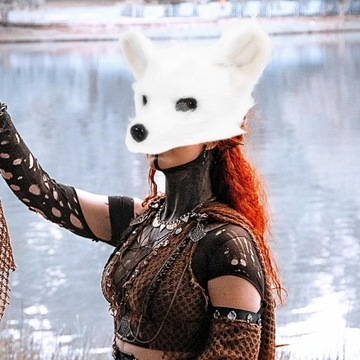 Плюшевая искусственная маска THERIAN FURRY CAT MASKS MARDI GRAS FOX PARTY SUPPLY