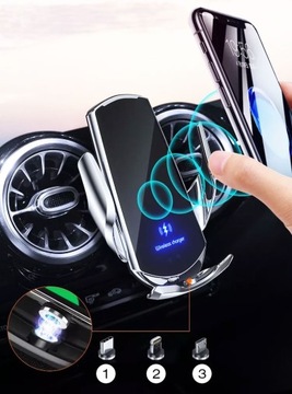 ИНДУКТИВНОЕ ЗАРЯДНОЕ УСТРОЙСТВО, АВТОМОБИЛЬНЫЙ ДЕРЖАТЕЛЬ QI, АВТОМАТИЧЕСКОЕ ДЛЯ СЕТКИ 15 Вт