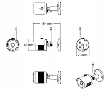 Комплект из 4 уличных IP-камер WiFi FULL HD с разрешением 2 Мпикс.