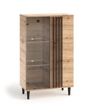 Witryna z półkami LOFT lamele Artisan LEO 2 + LED
