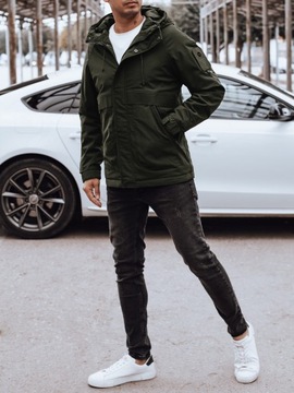 КУРТКА МУЖСКАЯ ПРОЗРАЧНАЯ С КАПЮШОНОМ, ЗЕЛЕНАЯ tx4884 - XXL