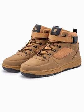 Buty męskie sneakersy za kostkę T317 camel 42