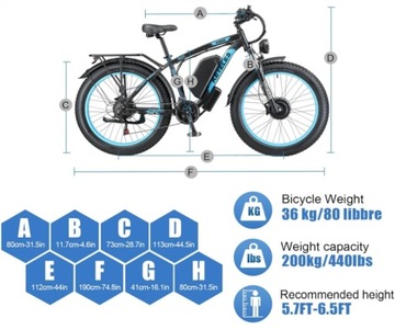 Электрический велосипед для взрослых KETELES 2000W 55км/ч 100км 26” толстые шины