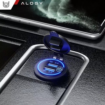 Ładowarka samochodowa zasilacz do auta 18W 2x USB QC 3.0 3A mała woltomierz
