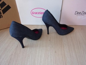 (2412) Raz użyte granatowe NEW LOOK 38 / 24,5cm