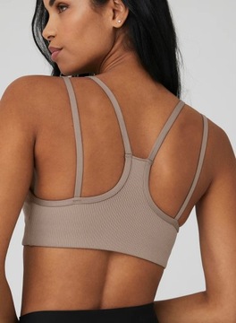 Спортивный бюстгальтер Alo Yoga бежевый AIRLIFT RIBBED S