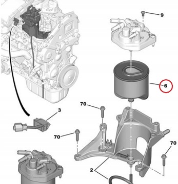 KRYT FILTR PALIVA CITROEN PEUGEOT 1.6 HDI 08-