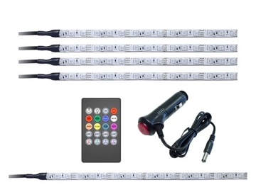 BLINK LED kabiny auta RGB 4x30cm MUSIC + bagażnik