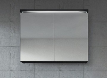 Lustro szafka z LED Etna 80x60x20cm Passo czarne