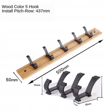 Вешалка для одежды настенная - 5 крючков