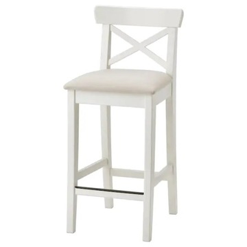 IKEA INGOLF stołek barowy hoker 65cm BIAŁY/ BEŻOWY