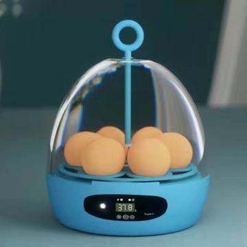 Мини-инкубатор для вывода яиц на 6 яиц, USB-руководство, синий