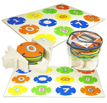 GRUBA MATA EDUKACYJNA puzzle PIANKOWE XXL 160x120
