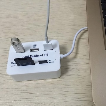 ROZDZIELACZ 7W1 USB HUB CZYTNIK KART ADAPTER SD MICRO SZYBKI ROZGAŁĘŹNIK