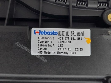 AUDI A6 C7 A7 4G5877041 STŘEŠNÍ OKNO SOLAR WEBASTO