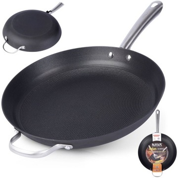 NAVA Atlas Чугунная сковорода с антипригарным покрытием для жарки и тушения, 32 см