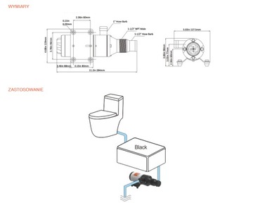 ФЕКАЛЬНЫЙ НАСОС С ИЗМЕЛЬЧИТЕЛЕМ 12 В ДЛЯ ЯХТ-КЕМПЕРА, ТУАЛЕТ