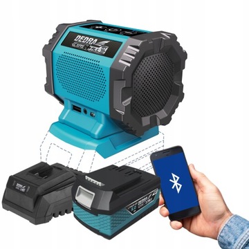 GŁOŚNIK Bluetooth AKUMULATOROWY 18V DEDRA + 5Ah