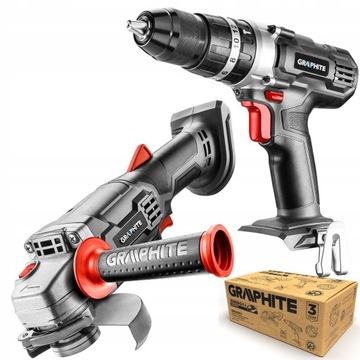 НАБОР GRAPTITE ENERGY + УДАРНАЯ ОТВЕРТКА 58G010 + ШЛИФОВАЛЬНАЯ ШЛИФОВКА 125 мм 58GE130