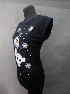 Sophie koszulka t-shirt świąteczna czarna Olaf 36 38